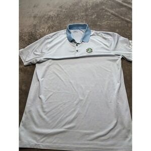 Nike Golf Polo Blue Stripe Brooklyn Brewery Logo Size Large‎